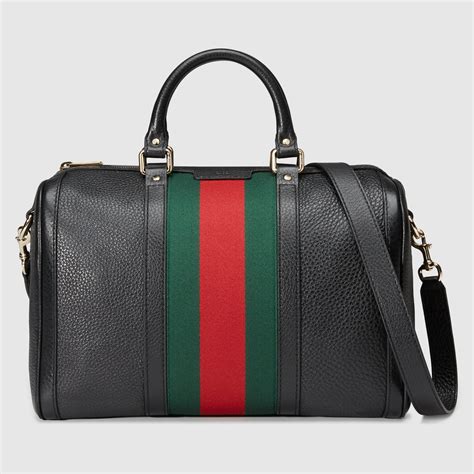 gucci vintage web boston bag leather|gucci boston bag guccissima.